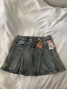 Candie's Blue Denim Skirt with corset detail on back